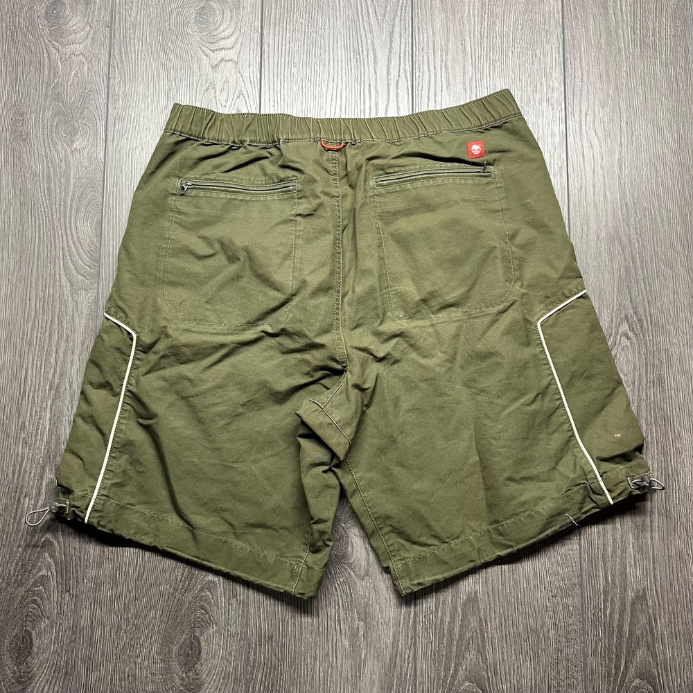 Vintage Timberland Cargo Shorts Y2k Wide Leg Streetwear 34 9 Green Workwear